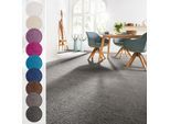 Teppichboden ANDIAMO "Sophie, Frisee-Velours, Gesamthöhe 12 mm, Luxusklasse LC3", grau (dunkelgrau), B:500cm L:200cm, Kunstfaser, Teppiche, Uni Farben, Breite 400 cm oder 500 cm, strapazierfähig & pflegeleicht