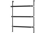 Handtuchregal HAKU "Handtuchleiter, Handtuchstange, Türgarderobe, Türhandtuchhalter", schwarz, B:55cm H:78cm T:21cm, Metall, Handtuchhalter, freiform - aus Metall Schwarz - B/T/H 55/21/78 cm