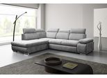 Ecksofa WERK2 "Alicante Cord L-Form, Schlaffunktion & Bettkasten, 280 cm breit", grau, B:280cm H:86cm T:230cm, Sofas, Ecksofa, Schlafsofa in Chenille mit Bettkasten & verstellbaren Kopfstützen