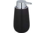 Seifenspender WENKO "Badi", silber (schwarz, silberfarben), Keramik, Dosierspender, Seifenspender, Keramik, 320 ml
