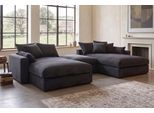 Wohnlandschaft OTTO HOME "Cosy Lounge U-Form, Breite 385 cm", schwarz, B:385cm T:198cm, 100% Polyester, Sofas, Wohnlandschaft, Mega-Sofa mit Cordstoff bezogen, mit Federkern & 5 Zierkissen