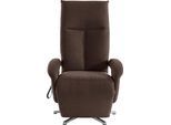 TV-Sessel SIT & MORE "Tycoon mit Kopfteilverstellung und 360 Drehfunktion", braun (dunkelbraun), B:74cm H:117cm T:85cm, 100% Polyester, Sessel, wahlweise manuell oder elektrischer Funktion, auch mit Akku (kabellos)