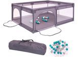 Laufgitter BABYGO "Playpark", Baby, grau, Laufställe Laufgitter, inklusive 48 Spielbälle