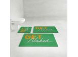 Badematte OTTO HOME "Get Naked, modern, Badvorleger, Badezimmer Teppich", grün, H:20mm, Polyacryl, Badematten, Badematte, Badteppich, mit Schriftzug, 2 Varianten, rechteckig