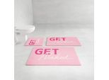 Badematte OTTO HOME "Get Naked, modern, Badvorleger, Badezimmer Teppich", rosa, H:20mm, Polyacryl, Badematten, Badematte, Badteppich, mit Schriftzug, 2 Varianten, rechteckig