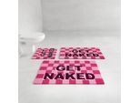 Badematte OTTO HOME "Get Naked, modern, Badvorleger, Badezimmer Teppich", pink (berry), H:20mm, Polyacryl, Badematten, Badematte, Badteppich, mit Schriftzug, 2 Varianten, rechteckig