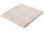 Badematte KLEINE WOLKE "Calma, Badvorleger, Badezimmer Teppich", beige (macadamia), H:30mm, Polyacryl, Badematten, Badematte, Badteppich, Wellen Design