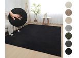 Teppich OTTO HOME "Cali, in Standard- und Premium-Qualität, 13 mm oder 16 mm Höhe" Gr. 1, schwarz, B:60cm L:90cm, Microfaser, Teppiche, Teppich, Uni-Farben, kuschelig, & weich, waschbar, Wohnzimmer, Schlafzimmer