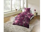 Bettwäsche KINZLER "Polycotton Flanell", bunt (rosen), B/L: 135cm x 200cm, 1 Stk., 1 Stk., Polyester, B/L: 80cm x 80cm, 2 Stk., Polyester, Obermaterial: 100% Polyester, Bettwäsche, Bettwäsche, besonders weich, verschiedene Designs