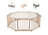 Baby Vivo Laufgitter aus Holz 8 Elemente - individuell verstellbar - PREMIUM in Grau