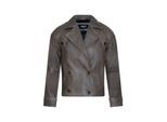 Kurze, bergroe Trenchcoat-Lederjacke fr Damen - Canberra