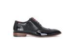 Justin Reess Heren Zwarte Lakleren Brogue Schoenen - Flynn