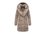 Marikoo dames gewatteerde mantel Virenaa met layer-look & fleecevoering