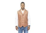 Heren slim klassiek lederen vest-Bristol