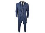 Heren 3-delig Blauwe Prince Of Wales Ruiten Pak