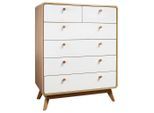 Mid.you , Weiß , Holzwerkstoff , 6 Schublade(n) Schubladen , 81x104x39 cm , stehend ,