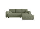 Xora Ecksofa, Salbeigrün, Kunststoff, 3-Sitzer, Füllung: Schaumstoffflocken, seitenverkehrt montierbar, L-Form, 260x200 cm, Stoffauswahl, Liegefunktion, Schlafen auf Sitzhöhe, haustierfreundlicher Bezug, Wohnzimmer, Sofas & Couches, Wohnlandschaften, Ecksofas mit Schlaffunktion