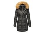 Navahoo Dames Winterjas Papaya – Getailleerd, Warm & Met Afneembare Bontkraag