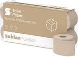 Satino Toilettenpapier PureSoft, 2-lagig, mit Prägung, L 27,5 m x B 94 mm, 100 % Recycling-Karton, soft beige, 8 x 250 Blatt