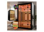 ARTSAUNA® Infrarotkabine Trondheim120 Schwarz - Saunakabine mit Vollspektrumstrahler & LED-Beleuchtung, Bluetooth Audio, App-Steuerung, 2200 W Leistung