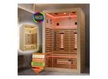 ARTSAUNA® Infrarotkabine Trondheim120 Natur - Vollspektrumstrahler mit LED-Beleuchtung, Bluetooth Audio, App-Steuerung, 2200 W Leistung