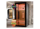 ARTSAUNA® Infrarotkabine Trondheim90 Schwarz - Vollspektrumstrahler mit LED-Beleuchtung, Bluetooth Audio, App-Steuerung, 1705 W Leistung