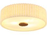 GLOBO LIGHTING Deckenleuchte "JANNIE", sandfarben matt, 3, Ø 50cm H: 16,2cm, 1 Stk., Leuchten, Runde Deckenleuchte mit Holz & Leinen, warm & gemütlich, Deckenleuchte