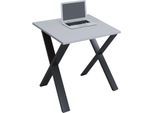 VCM Holz Schreibtisch H. 76 x B. 80 x T. 80 cm Computertisch schlicht Füße aus hochwertigem Metall Arbeitstisch Büromöbel - Lona X