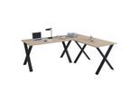 VCM VCM Holz Schreibtisch Eckschreibtisch schlicht 220x160 L Form links oder rechts Arbeitstisch Platte 80 cm tief Computertisch Büromöbel - Lona X