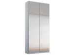 Rauch Möbel Drehtürenschrank Rauch Alabama, Silber, Hellgrau, Holzwerkstoff, 2 Fächer, 91x229x54 cm, Blauer Engel, Goldenes M, BQ - Bündnis für Qualität, Made in Germany, DIN EN ISO 50001, umfangreiches Zubehör erhältlich, in verschiedenen Größen Schrankfront mit Spiegel, Schlafzimmer, Kleiderschränke, Kleiderschränke 2-türig