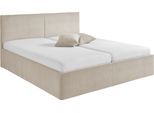 Polsterbett, beige (hellbeige), B:208cm L:210cm, Bezug. Hochwertiger Breitcord, 100% Polyester pflegeleicht, Polsterung: Polsterwatte, Material Gestell: gepolsterter Holzwerkstoff, WESTFALIA SCHLAFKOMFORT, Betten, Polsterbett