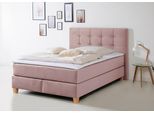 Boxspringbett HOME AFFAIRE "Moulay", lila (flieder), B:154cm L:211cm, Komplettbetten, Boxspringbett, inkl. Topper, in 3 Härtegraden, TFK auch in Härtegrad 4