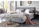 Polsterbett "Elba", grau, B:190cm L:210cm, Bezug Bett: Microfaser (100% Polyester) oder Strukturstoff (77% Polyester, 23% Viskose);Bonnell-Federkernmatratze: 51% Polypropylen, 39% Polyester und 10% Baumwolle;Kaltschaummatratze: 100% Polyester, Bezug abnehm- und waschbar bis 60C, WESTFALIA SCHLAFKOMFORT, Betten, Polsterbett, wahlweise mit LED-Beleuchtung