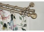 Gardinenstange GARESA "ANDREA", gold (antikmessingfarben), L:100cm Ø:20mm, Metall, Gardinenstangen, Gardinenstange, Vorhanggarnitur, verlängerbar, Endknopf Kugel lang, mit Ringen