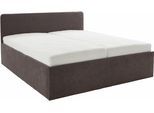 Polsterbett "Davos", grau (dunkelgrau), B:145cm H:98cm L:210cm, Bezug Bett: Microfaser (100% Polyester);Bonnell-Federkernmatratze: 51% Polypropylen, 39% Polyester und 10% Baumwolle;Kaltschaummatratze: 100% Polyester, Bezug abnehm- und waschbar bis 60C, WESTFALIA SCHLAFKOMFORT, Betten, Polsterbett, inkl. Bettkasten bei Ausführung mit Matratze