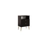 Nachttisch OTTO HOME "Elyriia Nachtkommode mit 2 Schubladen und Fach, Premium-Qualität", schwarz (schwarz, goldfarben), B:50cm H:69,5cm T:34cm, Tische, Nachttisch, mit viel Stauraum, modernes Design, pflegeleicht und robust