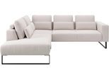 Ecksofa MUSTERRING "JUSTB PM100, stilvoller Lounge-Komfort von Musterring", beige (weiß), B:268cm H:88cm T:232cm, 100% Polyester, Sofas, Ecksofa, Kollektion Bettina Zimmermann, optionaler Sitzvorzug & Fuß-Auswahl