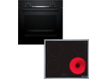 BOSCH Backofen-Set "HBD230CR63", Energieeffizienz: A, schwarz, Herdsets, Gleichmäßige 3D-Heißluft & intuitive Touch-Select-Bedienung, Backofen-Set