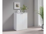 Kommode OTTO HOME "THALIAANA Sideboard mit 2 Türen, modernes Design, Breite 60 cm", weiß, B:60cm H:83,5cm T:35cm, Sideboards, Kommode, Schrank in 3 Farben erhältlich, schwarze Metallgriffe, viel Stauraum