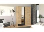 Kleiderschrank HOME AFFAIRE "Varadero, MIT umfangreicher Innenausstattung, FSC-zertifiziert", braun (artisan eiche), B:157,5cm H:203,5cm T:53cm, Holzwerkstoff, Schränke, Kleiderschrank, Drehtürenschrank mit Spiegel und 1 Schublade, 119 oder 157,5cm breit
