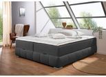 Boxbett OTTO HOME "Wehma ohne Kopfteil inkl. Bettkasten, auch in Überlänge erhältlich", grau (anthrazit), Komplettbetten, Struktur, Liegefläche B/L: 200cm x 220cm, Gewicht bis: 100 kg H3, Bonnell-Federkernmatratze, Boxbett, in H2, H3 & H4 wählbar, inklusive Topper, B:204cm L:224cm