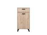 Schuhschrank HOME AFFAIRE "Umbria, Schuhkommode, Schuhregal, mit einer Schublade, Höhe 101 cm", grau (grau eiche), B:53,5cm H:100,5cm T:35cm, Holzwerkstoff, Kunststoff, Metall, Schränke, Schuhschrank, in Grau Eiche, mit einer Schublade, mit schwarzen Beinen
