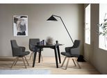 Polsterstuhl STRESSLESS "Laurel", grau (rock paloma, eiche gekalkt), B:58cm H:92cm T:59cm, Leder PALOMA: PALOMA ist ein durchgefärbtes Semianilin-Möbelleder mit natürlicher Narbung., Stühle, Polsterstuhl, Low Back mit Armlehne, Größe L, mit schräggestellten Beinen in Eiche