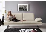 2,5-Sitzer W.SCHILLIG "broadway, Designsofa mit tollem Sitzkomfort", grau (eisgrau z59), B:236cm H:94cm T:96cm, Longlife Xtra-Leder Z59: Glattleder mit modischer Prägung. Hautstärke 0, 9 - 1, 1 mm, Sofas, 2 5-Sitzer, Sitztiefenverstellung, Kopfteil- & Seitenteilverstellung, Breite 236cm