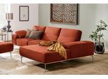 Ecksofa W.SCHILLIG "run, Designsofa mit tollem Sitzkomfort, bequem, Breite 299cm, L-Form", orange (copper z73), B:299cm H:88cm T:178cm, Longlife Xtra-Leder Z73: Naturwalkleder der Luxusklasse aus den erlesensten Rohhäuten. Hautstärke 1, 1 – 1, 3 mm;ROHLEDER Jacquard-Flachgewebe Q2 W60 (63% Polyester, 37% Polyacryl);ROHLEDER Chenille-Flachgewebe Q2 W77 (68% Polyacryl, 32% Polyester);Stoff S37 (100%