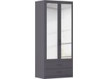 Kleiderschrank RAUCH "Schrank Garderobe Mehrzweckschrank Schlafzimmer Ankleide Möbel GAMMA", graumetallic, griffstangen graumetallic, B:91cm H:210cm T:54cm, Holzwerkstoff, Schränke, Kleiderschrank, Graumetallic, 91 cm breit, 2 Schubladen MADE IN GERMANY