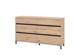 Kommode HOME AFFAIRE "Marron, Sideboard mit Schubkästen, vielseitig einsetzbar", schwarz (eichefarben, schwarz), B:157cm H:90cm T:40cm, Sideboards, Kommode, in 2 Breiten 80 und 157 cm, mit geräumigen Schubladen