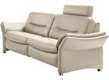 2,5-Sitzer HUKLA "HU-SF15058 Ledersofa, Breite 194 cm", beige (torro ecru), B:194cm H:91cm T:92cm, Sofas, 2 5-Sitzer, aus Leder, optional Kopfstütze u. WallAway-Funktion