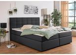 Boxbett HOME AFFAIRE "Carde", grau (anthrazit), B:194cm L:210cm, Komplettbetten, Boxbett, wahlweise mit Bettkasten, in H2, H3 & H4 erhältlich