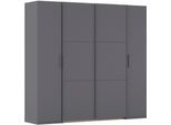 Schwebetürenschrank RAUCH "Kleiderschrank Drehtürenschrank Schrank Garderobe KRONACH", grau (graumetallic, griffleisten graumetallic), B:225cm H:210cm T:59cm, Holzwerkstoff, Schränke, Schwebetürenschrank, mit Dreh- und Schwebetüren und vielen Einlegeböden MADE IN GERMANY
